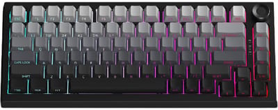 Mechanisch gamingtoetsenbord met 83 toetsen, RGB-achtergrondverlichting, drie modi, hot-swappable (zwart/grijs)