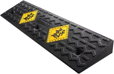Rubberen Oprijplaat - Drempelhulp Oprit - Veilige Doorgang Creëren - Antislip Textuur - 100 x 25 x 9 cm - Zwart