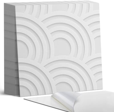 Coloray Plaktegels - Golvende patronen op de achtergrond Zelfklevende Tegels - 20 cm x 20 cm - Wit Plaktegels - 20 stuks - Vierkant PVC Tegels - Plaktegels Badkamer - Plaktegels Vloer - Vinyl Tegels - Wandtegel Zelfklevend