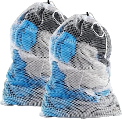 Wasnet Set - Wastassen Herbruikbaar - Kleding Beschermen - Met Koordstopper - 60 x 90 cm - Wit