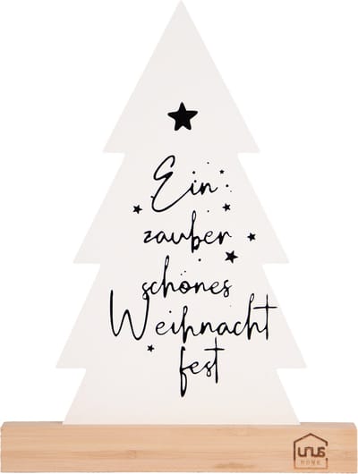 UNUS® Staander kerstboom decoratieve bamboe metaal wit