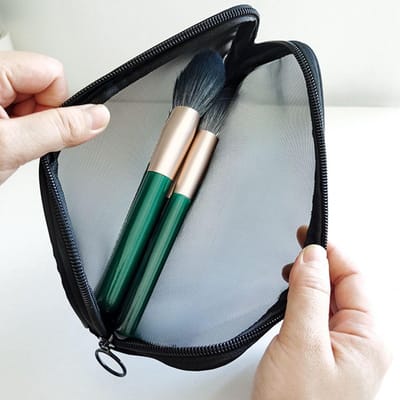 Dailygoods- Netvakken 4 Stuks - Draagbare Reisnetvakken - Kleine Make-uptassen - Lichtgewicht Nylon - Ademend Materiaal - 12 x 12 x 2 cm - Opbergzakken