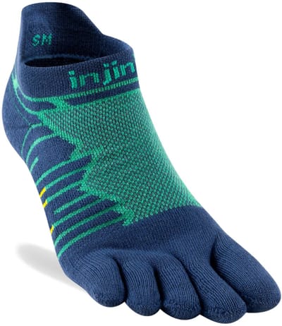 Injinji Ultra Run No-show teensokken - Diep blauw/Groen - 37-40