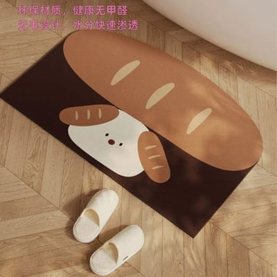 Puppy badkamer absorberende vloermat zachte diatomeeënaarde antislip voetkussen toilet badkamerdeur vuilafstotend sneldrogend 40X60cm 15.7X23.6in brown