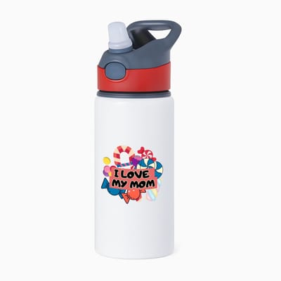 Hacebo® - Mama cadeau waterfles met rietje rood - Mama - Moeder - met opdruk - mama - Verjaardag - Moederdag - Mama cadeautjes - Moederdag cadeau - verjaardag - liefste Mama - Leuk kado om te geven - water fles - 650ML