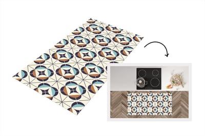 Keukenloper - Loper keuken - Retro - Design - Geometrie - 120x60 cm - Keukenloper vinyl