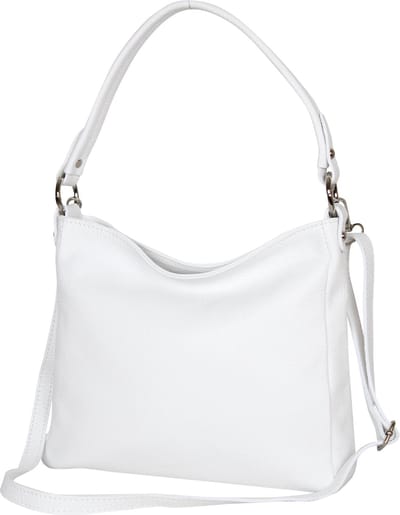 AmbraModa GLX35 - Italiaans handtas schoudertas crossbodytas van echt leer wit