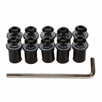 aladdien - Motorfiets Brise Vis - Aluminium voorruit schroeven - Zwart - Geschikt voor DU-CATI en andere modellen - 18 x 9 mm