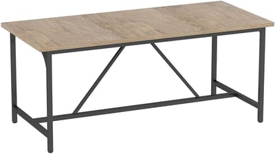 Pugsdrly - Eettafel - Moderne rechthoekige keukentafel - Voor 6-8 personen - Houtlook - 180x80x75,5 cm - Naturel - Zonder stoelen