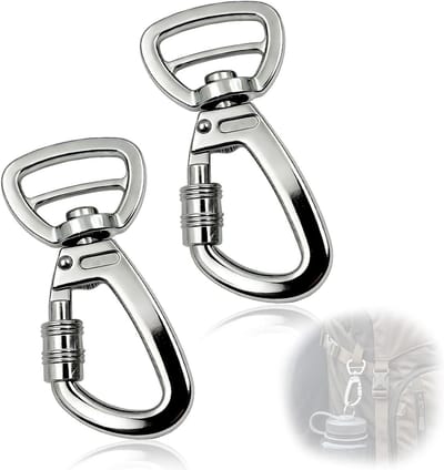 Robuuste Carabiner Haak met Draaimechanisme voor Hondenriem, 2 Stuks, Ideaal voor Hondenuitlaat en Outdoor Activiteiten