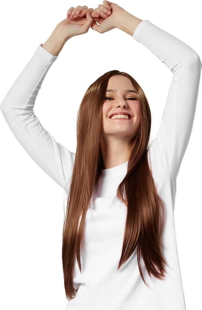 dressforfun - Pruik lang haar glad bruin - verkleedkleding kostuum halloween verkleden feestkleding carnavalskleding carnaval feestkledij partykleding - 303633