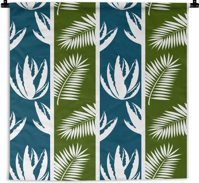 Wandkleed - Wanddoek - Bladeren - Tropisch - Design - Hawaii - 180x180 cm - Wandtapijt