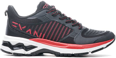Exani UNIX - Dames Sneakers Zwart/Rood - Comfort, Stijl & Duurzaamheid