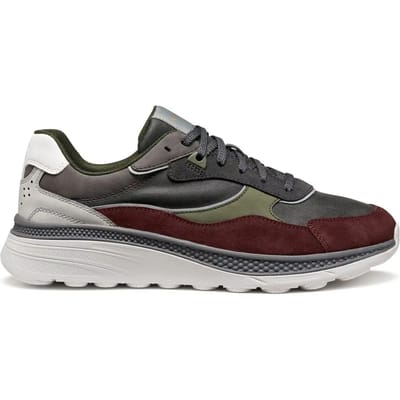 GEOX SPHERICA ACTIF X1 HEREN Sneakers - ANTRACIET/BORDEAUX - Maat 40
