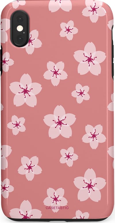 Casetastic Hoesje Geschikt voor Apple iPhone Xs Max - Stijlvolle Beschermende Duo-layer Case - Roze Sakura Bloesems Elegante Japan Rituals