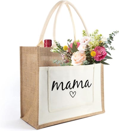 Duurzame Jute Boodschappentas voor Moeder | Perfect Cadeau voor Verjaardag en Moederdag
