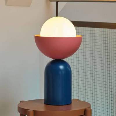 OSRAM DECOR Kom tafellamp E14 Blauw/Roze 200mm, tafellamp, Metaal, Glas, met contrasterende kleurtonen