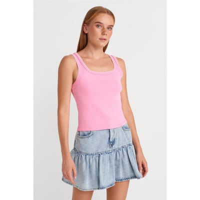 Dames Geribbelde Katoenen Cami Blouse