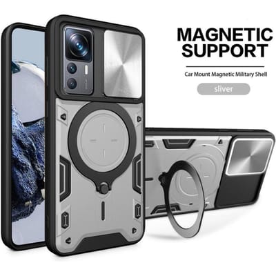 Voor Xiaomi 12T Pro Hoes Schokbestendig Armor Schuif Camera Bescherm Coque Voor Xiaomi Mi12T Mi 12T 12 T Pro Xiaomi12T Ringhouder Cover For Xiaomi 12T