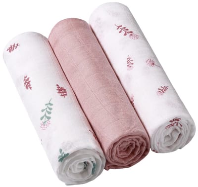 Baby Ono Bamboo Flowers Roze 3 Stuks Hydrofiel Luiers