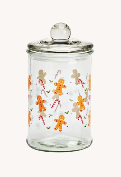 Voorraadpot gingerbread van glas transparant, (B/H/D) 10x19x10cm 600ml