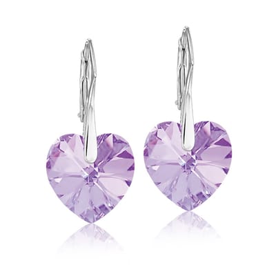 Montebello Oorbellen Noor HZ116 - Swarovski Hart - 925 Zilver Gerhod. - Ø14mm - 30mm