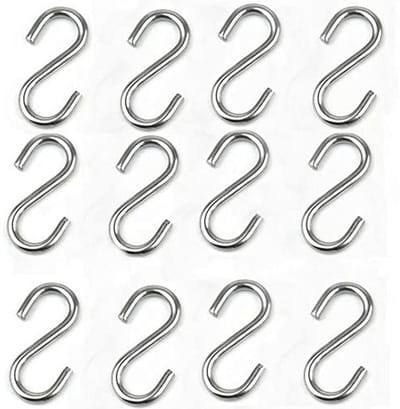 Heavy Duty S-haken - 316 Roestvrij Staal - 50mm, 12 Stuks voor Hangmatstandaard, Schommel en Tuinieren