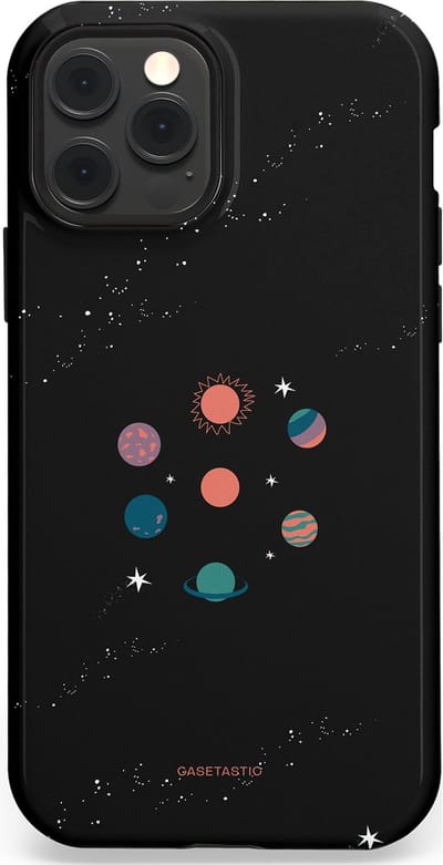 Casetastic Hoesje Geschikt voor Apple iPhone 12/12 Pro Magsafe - Stijlvolle Beschermende Duo-layer Case - Universum familie