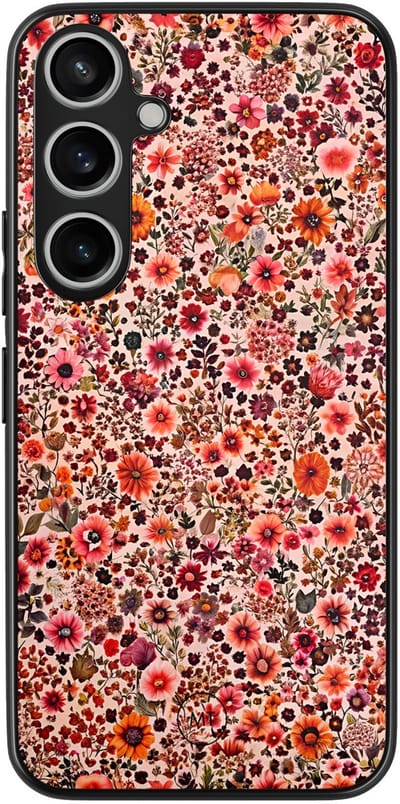 Hoesje geschikt voor Samsung Galaxy A55 - Vintage floral - TPU Hard Case Backcover - Roze - Mooie Telefoonhoesjes