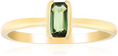 Cavill - Zilveren Ring Verguld - 0 536 ct Groene Benedito Toermalijn Braziliaans - 925 Sterling Zilver - Achthoekige Trapvorm - Elegante Damesring