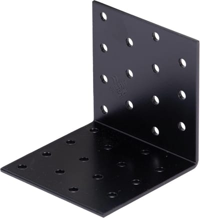 Hoekverbinder - Bevestigingshoek - Constructie Versterken - Geperforeerd Ontwerp - 80x80 mm - Zwart