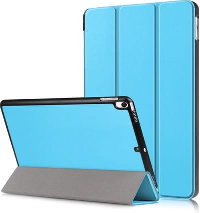 Hoesje - Geschikt voor Apple iPad Air 3 (2019) / Pro 10.5 (2017) - 10.5 inch - Dun & Stevig - Hardcover Book Case - Trifold Bookcase Hoes - Hard Cover - Tablethoes - Lichtblauw