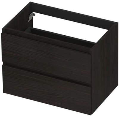INK - Onderkast 2L Greeploos Houten Keerlijst Fineer - 700x450x520 Mm - Matt Intens Black