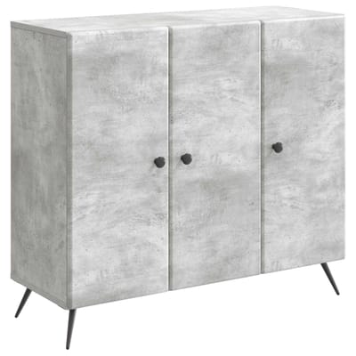 vidaXL - Dressoir - Betongrijs - 89 - x - 34,5 - x - 80 - cm - Bewerkt - hout