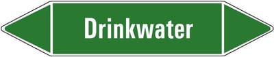 Drinkwater leidingmarkering op vel 126 x 26 mm - 5 per vel