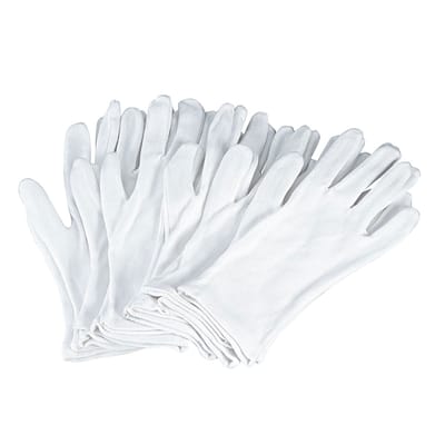 SELVA Katoenen Handschoenen, Werkhandschoenen, Vingercondooms, Maat 10, 12 Paar, voor Huidverzorging, Sieraden Polijsten, Dagelijks Werk