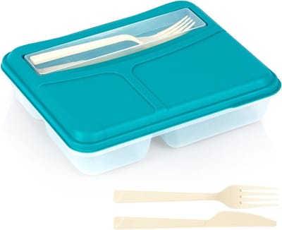 Lunchbox Lunchbox Split met Bestek 1,3 l - Bento Box - Broodtrommel