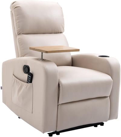 Massagestoel - Relaxfauteuil - Zetel - 1 persoons - Met armleuning - Zeer comfortabel - Elektrisch - Beige