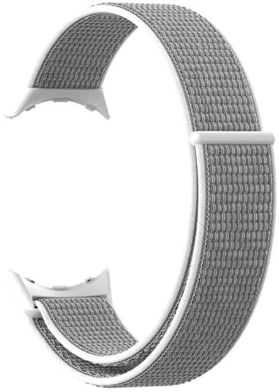 DrPhone Nylon Geweven Bandje - Geschikt voor Google Pixel Watch 1/2/3/4 41mm – Verstelbaar Smartwatch Bandje - Klittenband - Wit