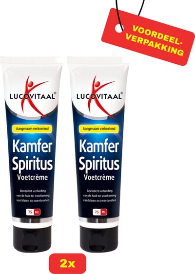 2x - Lucovitaal Voetcrème Kamfer Spiritus 2x 75 ml - Voordeelverpakking!