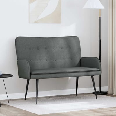 vidaXL - 2-Zits - Sofa - Donkergrijs - 115 - x - 61 - x - 87 - cm - Stof