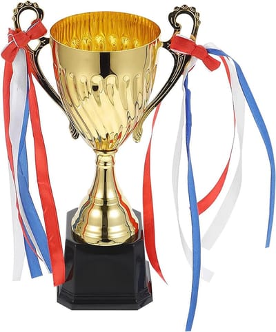 Gold Trophy Cup Grote trofee voor sporttoernooien, aangepaste informatie kan worden toegevoegd, wedstrijden, 24,5 cm