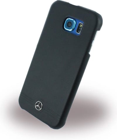 Mercedes-Benz Pure Line Leather Front Grill Back Case - Geschikt voor Samsung Galaxy S6 (G920) - Zwart