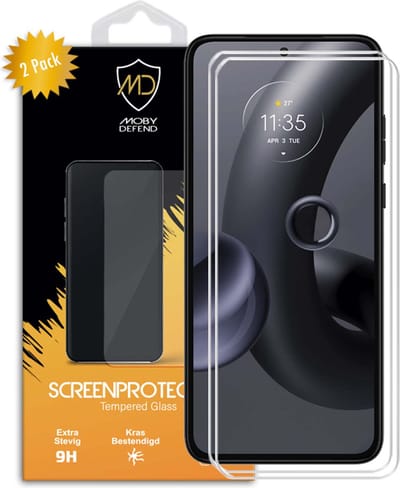 2-Pack MobyDefend Screenprotectors - Geschikt voor Motorola Edge 30 Neo - Case-Friendly Screensaver - Gehard Glas