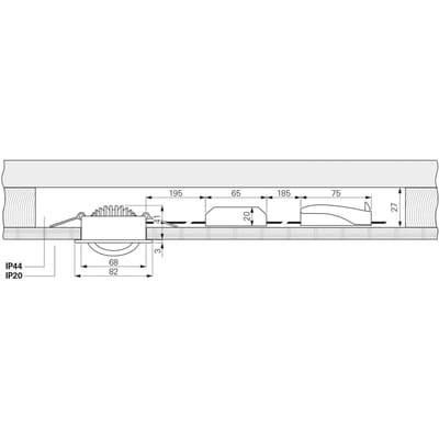 Deko-Light Plafond inbouwlamp Dione, IP44, wit, dimbaar tot warm