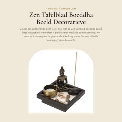Dailygoods- Wierookset - Boeddha Tafelblad - Zen Tuin Beeld - Decoratief Thuis - Ontspanning/Meditatie - Professioneel Ontwikkeld - Meditatieaccessoires