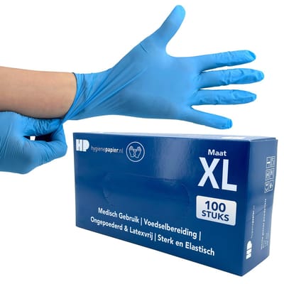 100st Handschoenen soft nitril X-Large ongepoederd blauw (30051)