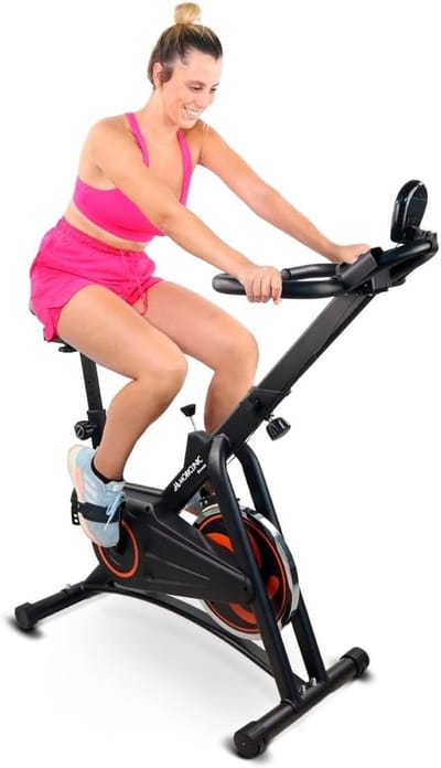 Hometrainer Fiets - Spinning Fiets - Cardio Training - Instelbare Weerstand - 10kg Vliegwiel - Zwart