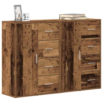 vidaXL - Dressoir - 2 - st - Oudhout - 60 - x - 31 - x - 84 - cm - Bewerkt - hout