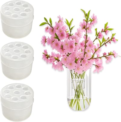 Allecto Plus - Bloemen arrangement hengelhouder voor bloemstukken - 3 stuks - Voor boeketten en ikebana - Stanghouder voor vazen - Boeket twister - Knutselen - Bruiloft en feestcentrum - Afmetingen 4 x 5 cm